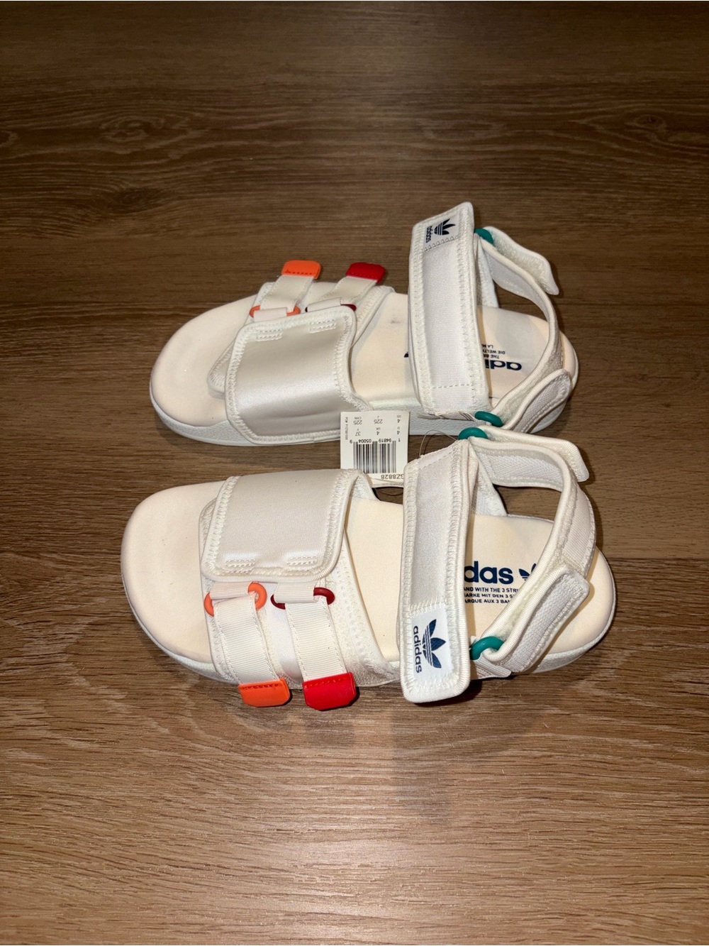 Adidas Adilette Sandal 4.0 White Multicolor Straps Men’s 4 Wmns 5.5 New Defects